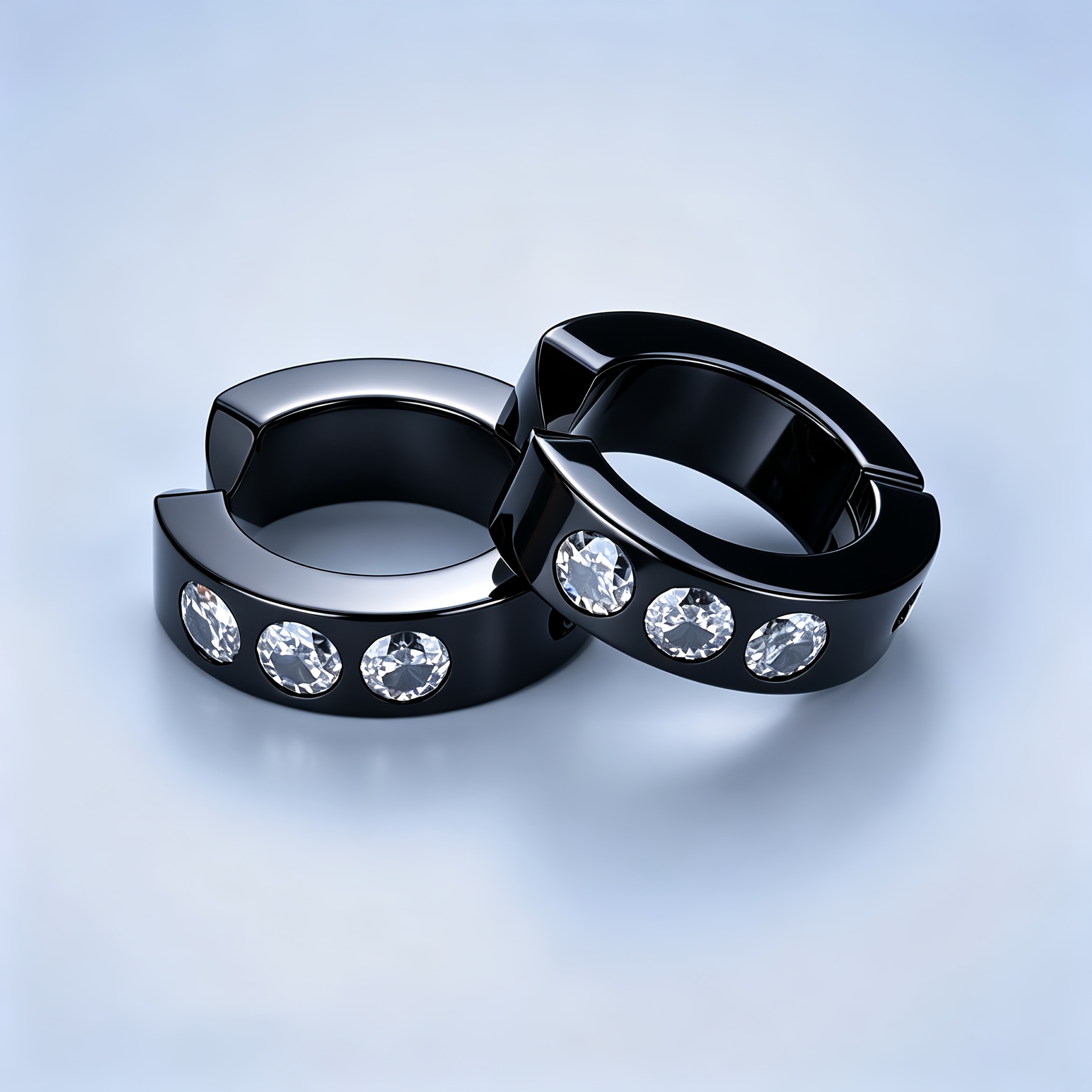 2pcs Stainless Steel Zirconia C-Shaped Open Hook Ear Clips